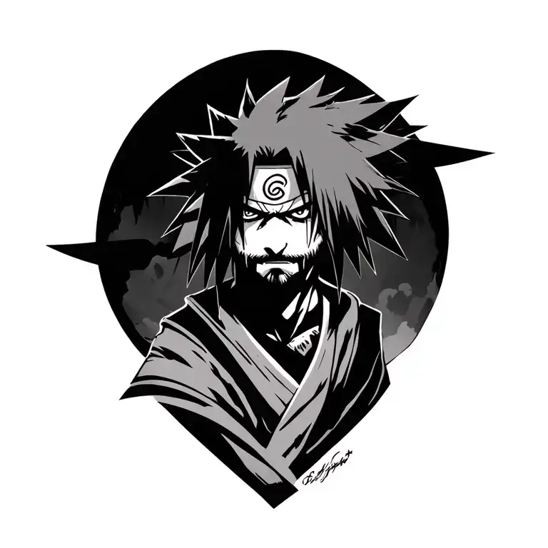 Madara Uchiha from the shoulder to the elbow tattoo design idea