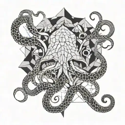 octopus tentacle, origami, electrical engineering, yoga, math, god tattoo design idea