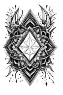 penrose triangle inside mandala for forearm sleeve tattoo design idea