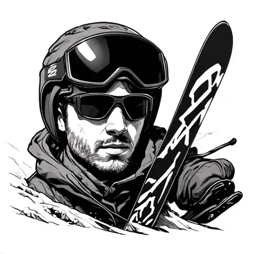 Ski tattoo design idea