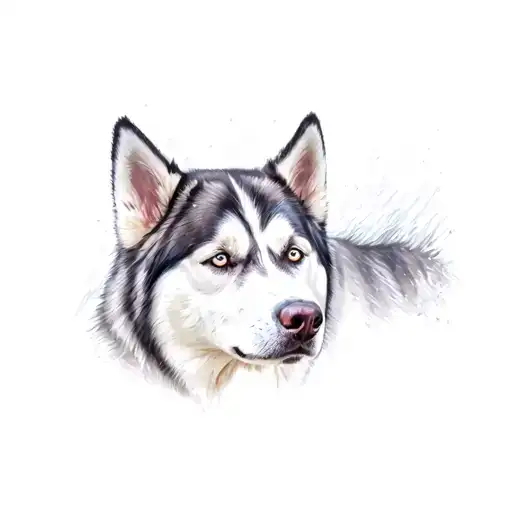 siberian husky tattoo design idea