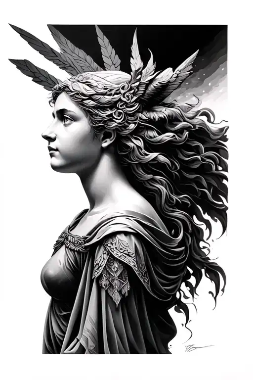 Artemis And Apollo tattoo design idea