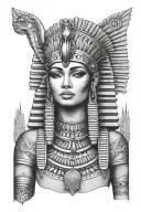 Egytian Cleopatra egyptian goddess with pharao headdress as a portrait tattoo design idea