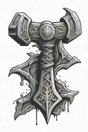 thor hammer tattoo design idea