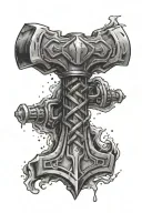 thor hammer tattoo design idea