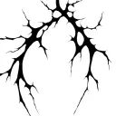 Sharp, abstract lines like tendons or energy cracks. Flowing, aggressive, irregular shape, no shading. tattoo design idea