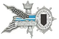 thin blue line with words the brave ones who strive tattoo design idea