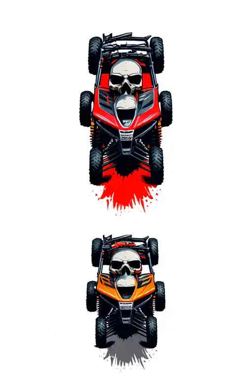 Polaris UTV racing dunes skull tattoo design idea