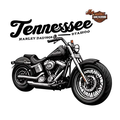 Harley Davidson with Tennessee outline tattoo tattoo design idea