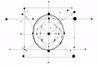 Quantum Rectanglement with electrons Nucleus tattoo design idea
