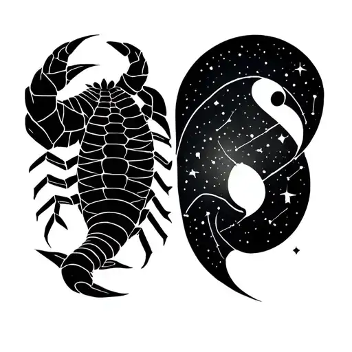 zodiac sign scorpio and gemini with the constellation virgo tattoo design idea