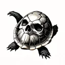 Simple Gothic tattoo of a turtle shell with the scutes arranged in the shape of a skull tattoo design idea