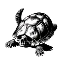 Simple Gothic tattoo of a turtle shell with the scutes arranged in the shape of a skull tattoo design idea