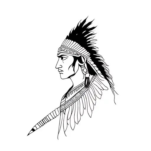 Indian warrior tattoo design idea