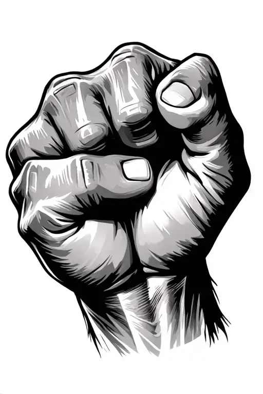 fist raised tattoo design idea