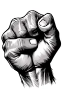 fist raised tattoo design idea
