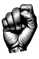 fist raised tattoo design idea