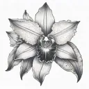 Cattleya Orchid tattoo design idea