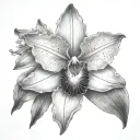 Cattleya Orchid tattoo design idea