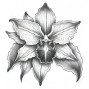 Cattleya Orchid tattoo design idea