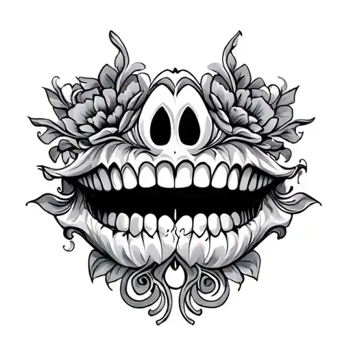 ornamental throat tattoo design idea