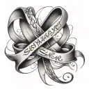 'shaken not stirred' and an epilepsy ribbon intertwined tattoo design idea