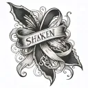 'shaken not stirred' and an epilepsy ribbon intertwined tattoo design idea