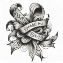 'shaken not stirred' and an epilepsy ribbon intertwined tattoo design idea