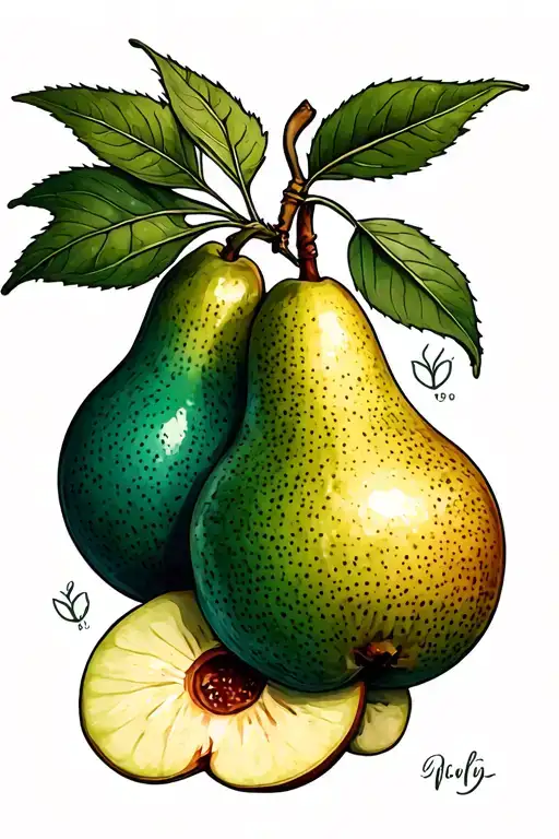 pear tattoo design idea