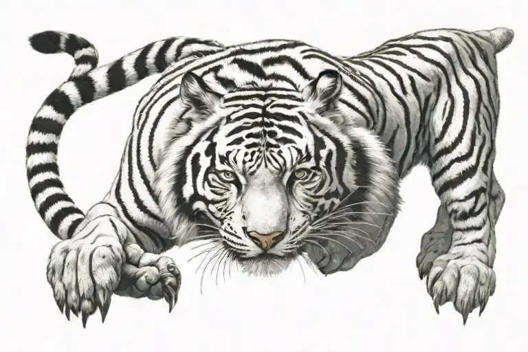 white tiger fighting bengal tiger tattoo design idea