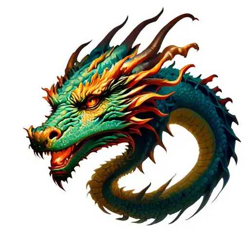 three headed dragon tattoo design idea