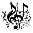 multiple music notes tattoo design idea