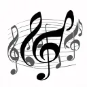 multiple music notes tattoo design idea