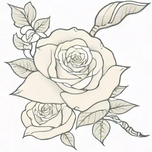 white rose with snake wrapped tattoo design idea