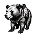 viking runes and bear tattoo design idea