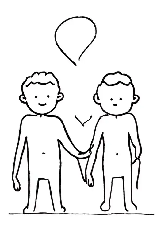 dad and two sons  always staying together symbolizing tattoo design idea