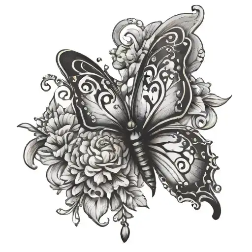 butterfly with divine grace text tattoo tattoo design idea