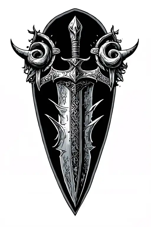 viking dagger set on the runes back tattoo valhalla tattoo design idea