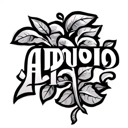 tamil word appa, banana trea family tattoo design idea