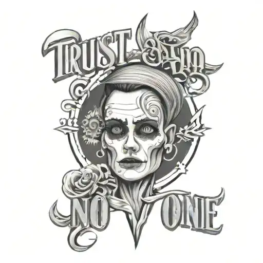 trust no one tattoo design idea