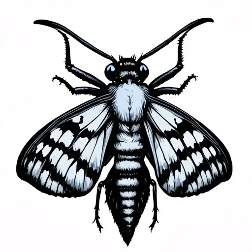comet moth surrounded tattoo design idea