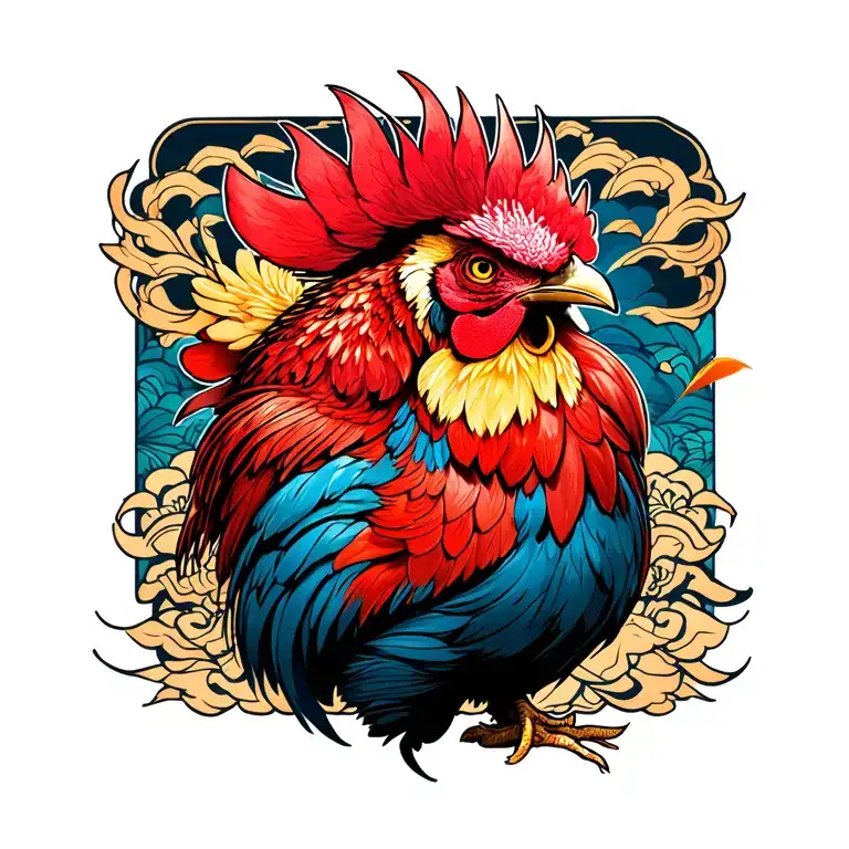 game-cock tattoo design idea