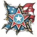 Chicago Flag ripping but replace the stars with stars of david tattoo design idea