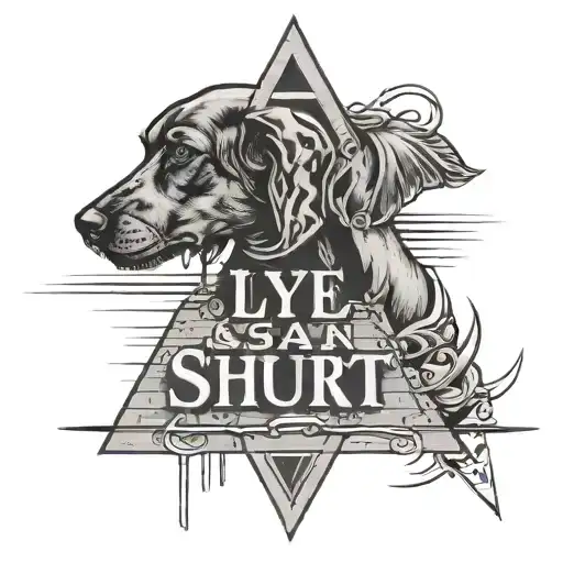 a tattoo in times new roman that says "lyfe as a shorty shun B so ruff" in all capitals descending into a triangle tattoo design idea