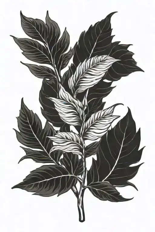 ZZ plant tattoo design idea