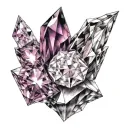 amethyst crystal red tattoo design idea