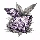 amethyst crystal red tattoo design idea