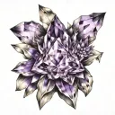 amethyst crystal red tattoo design idea