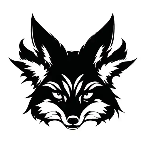 Sleep token band logo on fox foreahead as cover tattoo design idea