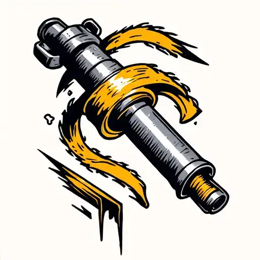 drill bit transforming tattoo design idea